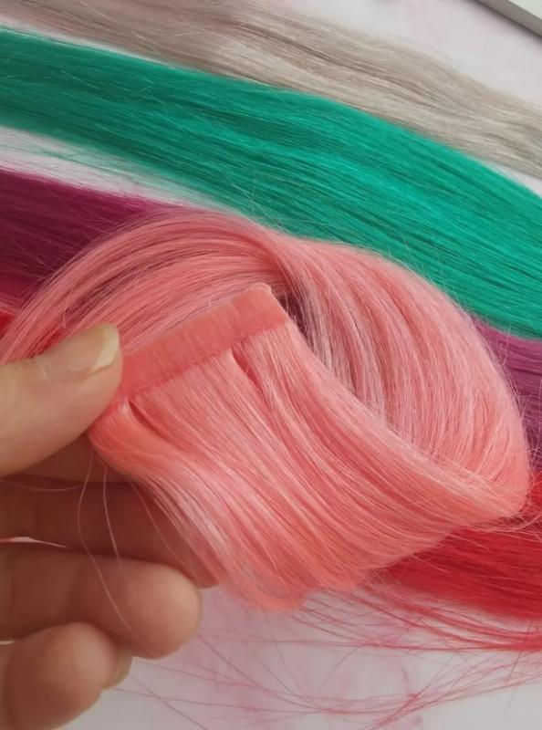 Фото Волосы для ленточного наращивания цвет розовый 50 см (ПОД ЗАКАЗ) - магазин  "Домик Принцессы"