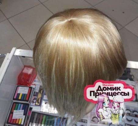 Фото Челка-накладка из натурального волоса с макушкой цвет 18 пшеничный блонд - магазин  "Домик Принцессы"